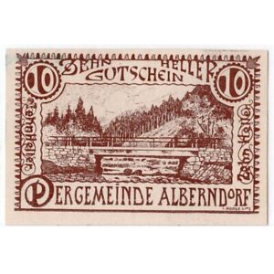 1920 Austria Notgeld Alberndorf 10 Heller Note (L175)