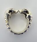 Lena K 925 Sterling Silver Double Skull Ring Size 11.25