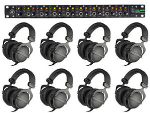(8) Beyerdynamic DT-770-PRO-32 Studio Tracking Headphones+Mackie Headphone Amp