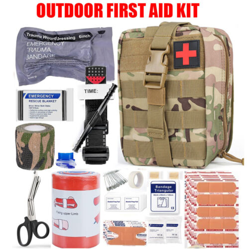 Survival First Aid Kit Medical Emergency Military Trauma Bag Tactical IFAK
