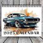 2025 Vintage Car Calendar | 12 Month Calendar | Man Cave Décor | Car Calendar