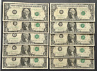 Lot of TEN 1963 $1 Barr Notes ~ Circulated ONE DOLLAR Barr Notes NICE CONDITION