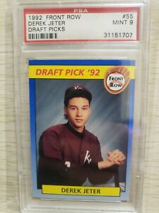 1992 Derek Jeter Front Row #55 Draft Pick PSA 9. Crisp clear card. Great corners