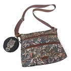 Sakroots Crossbody Shoulder Bag with Owl Coin Purse Floral Polyester
