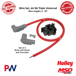 MSD 8.5 mm Super Conductor Spark Plug Wire Set, Red, Jet Ski Triple Universal