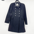 MNG Suit Trench Coat Women's Size XS Black Double Breasted Mid Length A Line