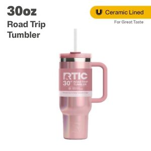 RTIC 30 oz Ceramic Lined Road Trip Tumbler, Leak-Resistant Straw Lid