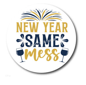 New Year Same Mess 2024 Scrapbook Stickers Happy New Year Envelope Seals