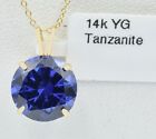 AAA TANZANITE  3.56 Cts PENDANT 14K YELLOW GOLD - Made in USA - NEW WITH TAG