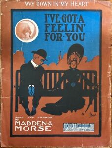 1904 Antique Sheet Music Way Down In My Heart large Format HTF Madden And Morse