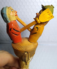 ANRI Mechanical Couple Hits Each Other With Brooms Bottle Stopper Carved Wood