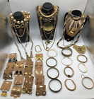 Huge Lot of Vintage to Now Jewelry Gold Tone Chunky Jewelry Mixed Over 3.5 lbs