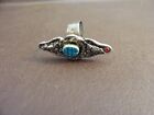 Silver Tone Fashion Ring With Blue Stone Size 6 (Missing one stone)