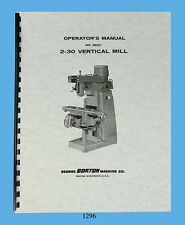 Gorton Model 2-30 Milling Machine Operators Manual  *1296