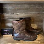 Mens UGG 5143 Brown Leather Shearling Lined Snow Winter Boots Size 9 M GUC