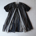 Vintage Vanity Fair Nightgown Peignoir Set Robe Black Lace 50s 60s Size 32