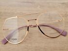 FENDI FF 0329 DDB Gold Oversized Eyeglasses Frames Made in Italy - AUTHENTIC