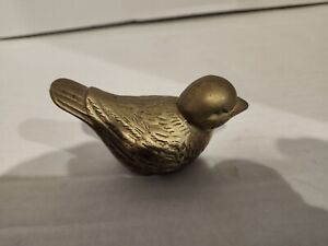Vintage Brass Song Bird Sculpture Figurine MCM 1.75x3.5