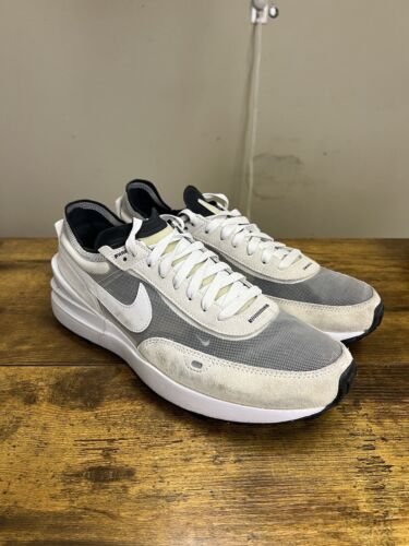 Nike Mens Waffle One DA7995-100 Gray Running Shoes Sneakers Size 11