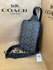 NWT Coach C9867 Sullivan Pack in Signature Canvas & Leather Charcoal Black🎀NEW