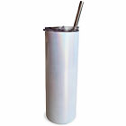 USA 25pcs 20oz Sublimation Glitter Sparkling Straight Skinny Tumblers with Straw