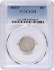 1865-S Liberty Seated Silver Dime AG03 PCGS