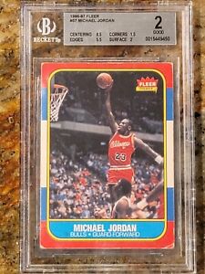 1986-87 Fleer Michael Jordan RC Rookie #57 BGS 2. Centering 8.5!