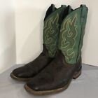 Laredo Cowboy Boots 7876  Western Square Toe Green Pull On Leather Mens 11 D