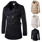 New Men's Slim Double Breasted Trench Coat Fashion Long Jacket Overcoat Outwear