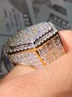 Men Ring Iced Ice Out 2.5ct Ice Out CZ Bling 14k White/Gold Pinky Ring size 6-12