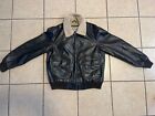 Levis Faux Leather Sherpa Lined Bomber Heavy Jacket Dark Brown Large Vintage