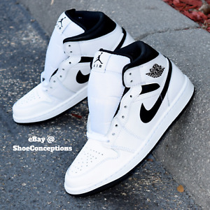 Nike Air Jordan 1 Mid Shoes White Black DQ8426-132 Men's Sizes NEW