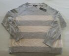 NWT Apt.9 Womens Size L Gray & Blush Striped Soft 100% Cashmere Sweater NEW $100