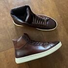 New Tom Ford Russel High Top Sneaker Brown Leather Size 10