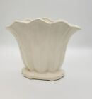 Vintage Nelson McCoy Pottery Large White Ivory Tulip Fan Vase