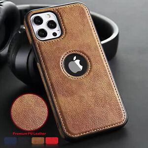 For iPhone 14 Plus 14 13 Pro Max 12 11 XR XS 8 7 6+ Shockproof Slim Leather Case