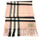 BURBERRY 3994133 check logo Stole/Shawl Scarf Cashmere pink/Black/White/Pink