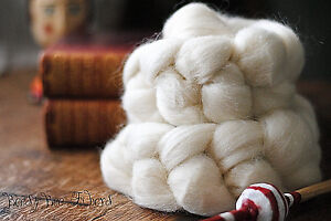 CORRIEDALE Wool Roving Undyed Combed Top Natural Ecru Spinning Felting - 4 oz
