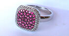 EFFY NY 14K White Gold Ruby & Diamond Womans Cluster Cocktail Ring Sz 7 6.3g EXC