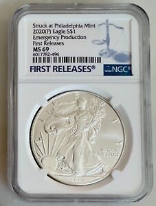 2020 (P)  American Silver Eagle ASE NGC MS69  STRUCK AT PHILADELPHIA MINT