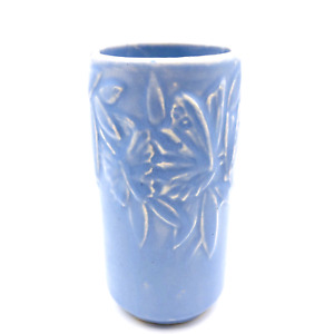 Vintage Nelson McCoy Pottery Blue Butterfly Vase 5 3/4