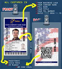 CUSTOM PVC ID Card w/ Clip USA CUSTOM EMPLOYEE ID CARD. FROM ANY EMPLOYER -