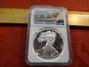 2021 W Silver Eagle T-1 - NGC PF70 Ultra Cameo - First Releases - Eagle Label