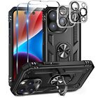 For iPhone 15 Pro Max Plus 14 13 12 11 Shockproof Case + Screen Camera Protector