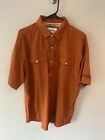 Poncho Outdoors Mens Large The 1969 Texas Burnt Orange Short Sleeve Pearl Snap