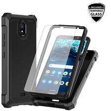 For Nokia C100 C300 Phone Case Full Body Shockproof Impact Cover Tempered Glass