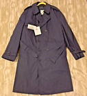 VTG US Military Trench Coat - NEW - Men 48 Blue Double-Breasted Removable Lining