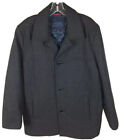 Tommy Hilfiger Men's Charcoal 4 Button Wool-Blend Vintage Peacoat Jacket Mens L