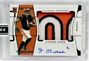 New Listing2021 National Treasures Ja'Marr Chase Rookie Logo Patch Auto Black Box TRUE 1/1
