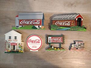 1998 Shelia's Coca Cola Brand Collectible House Bundle of 6 Lot